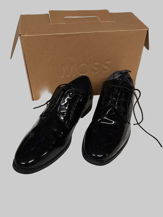 Moss Bros Shoes Mayfair Black Patent Dress Shoe UK 10