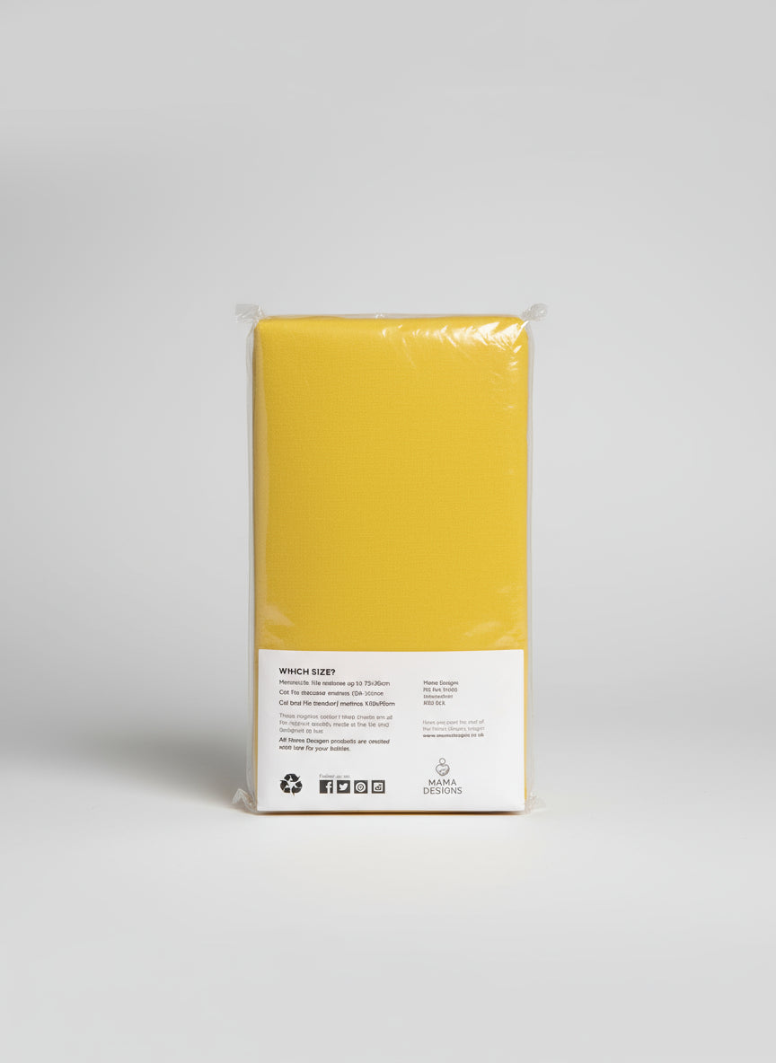 Brand New Mama Designs Organic Fitted Sheet - Cot Bed - 140 x 70CM - Yellow
