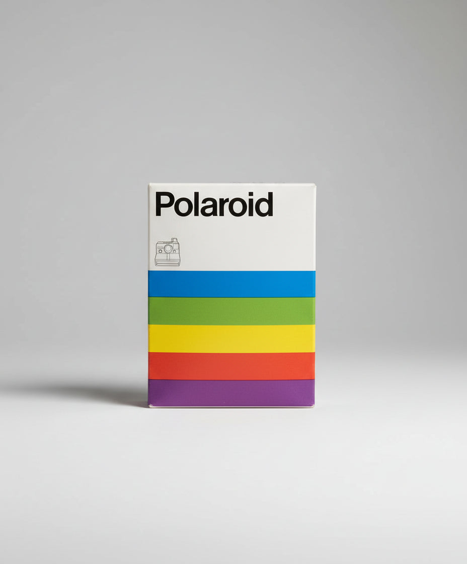 Vintage Polaroid One Step Land Camera W/Strap Rainbow Stripe And ITT Magicflash