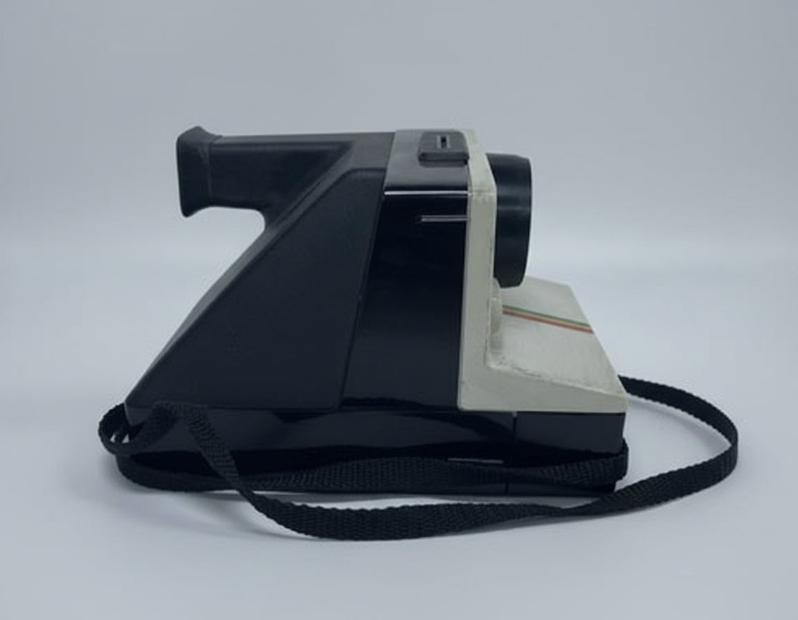 Vintage Polaroid One Step Land Camera W/Strap Rainbow Stripe And ITT Magicflash