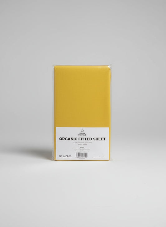 Brand New Mama Designs Organic Fitted Sheet - Moses Basket - 73 x 30CM - Yellow