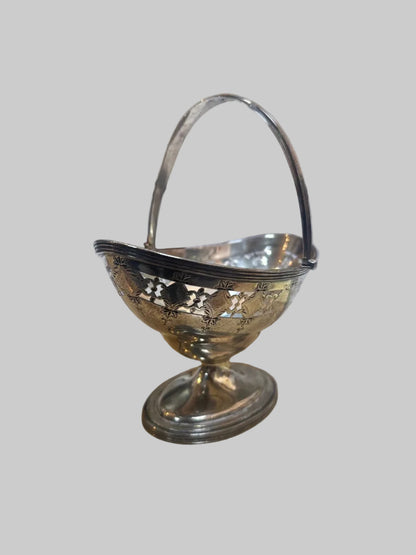ANTIQUE Thomas Bradbury & Sons Silver Sugar/Candy Basket