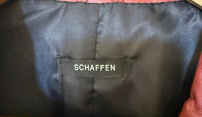 Schaffen Red Camel Leather Jacket (3) Size 3 Medium - Zipped Biker - GOOD USED CONDITION