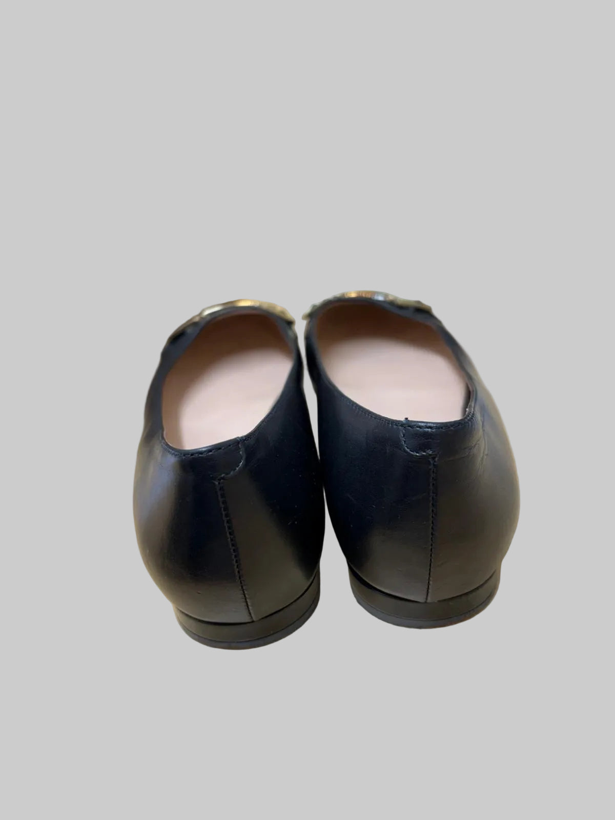 Tods Black Leather Patent Toe-Cap Ballet Flats Pump Shoes - UK 5.5 EU 38.5 - GOOD USED CONDITION