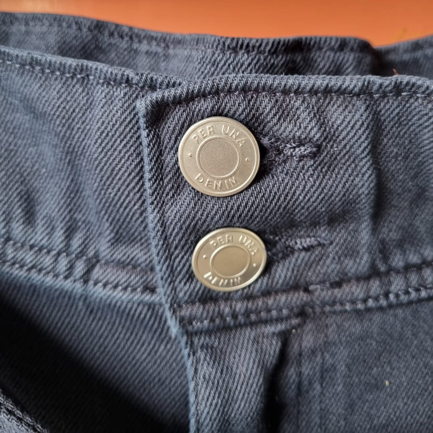 Navy Per Una high waisted slouch cotton trousers size 18