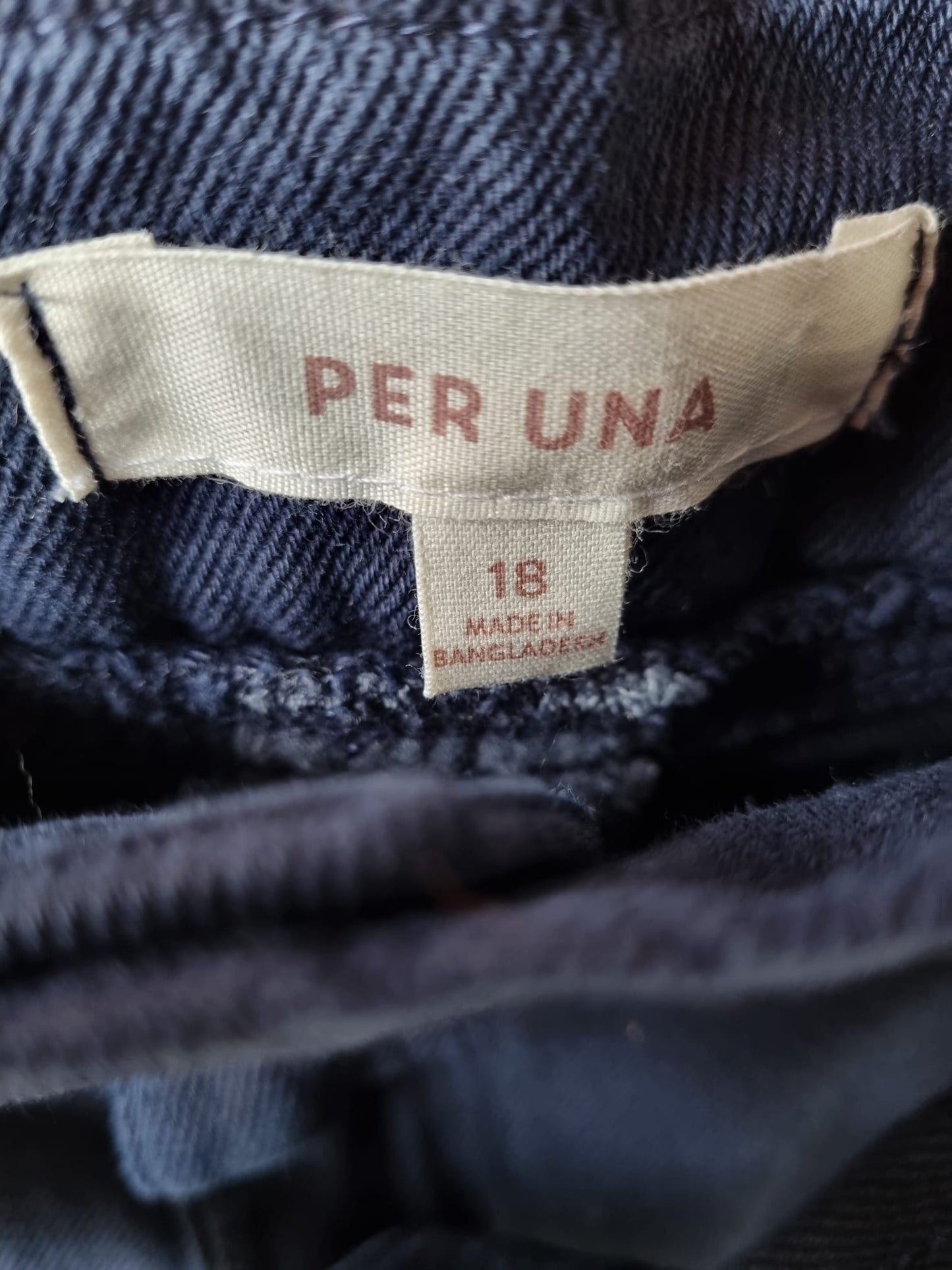 Navy Per Una high waisted slouch cotton trousers size 18