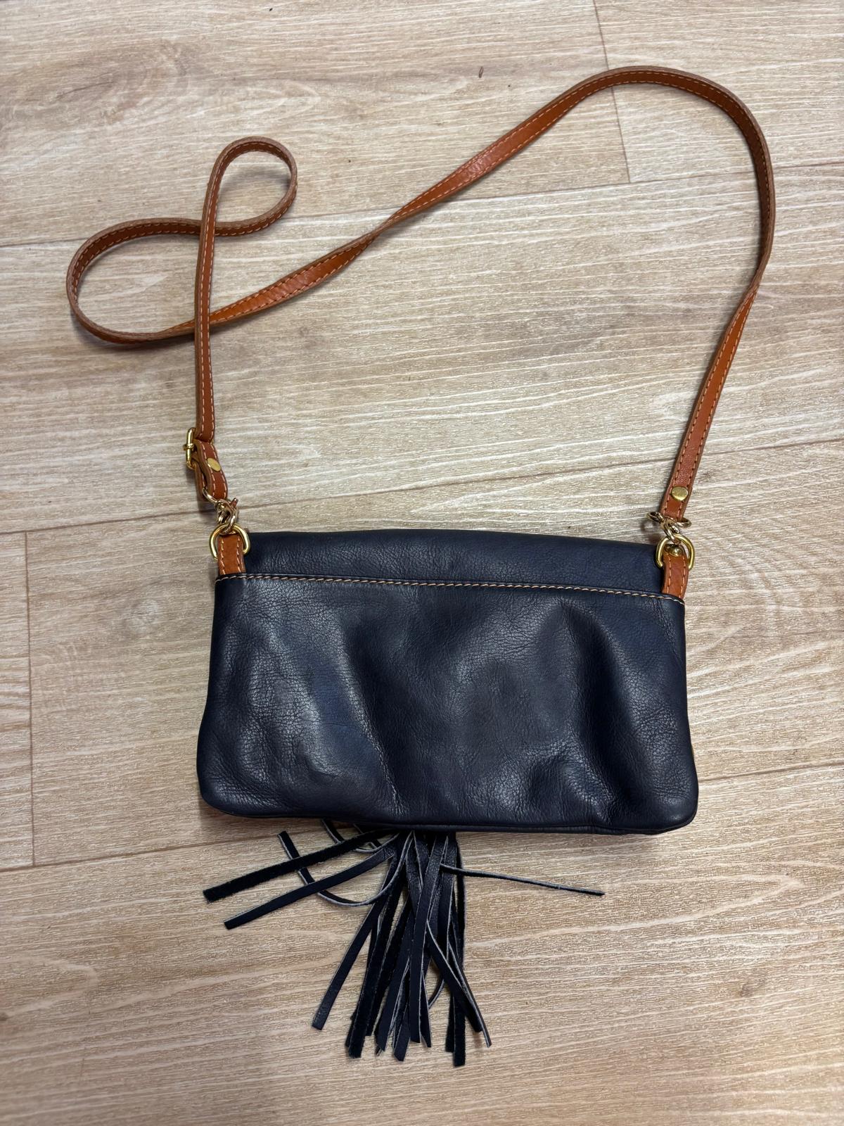 Zagara Crossbody Envelope Navy Blue Bag Gold Metalwork