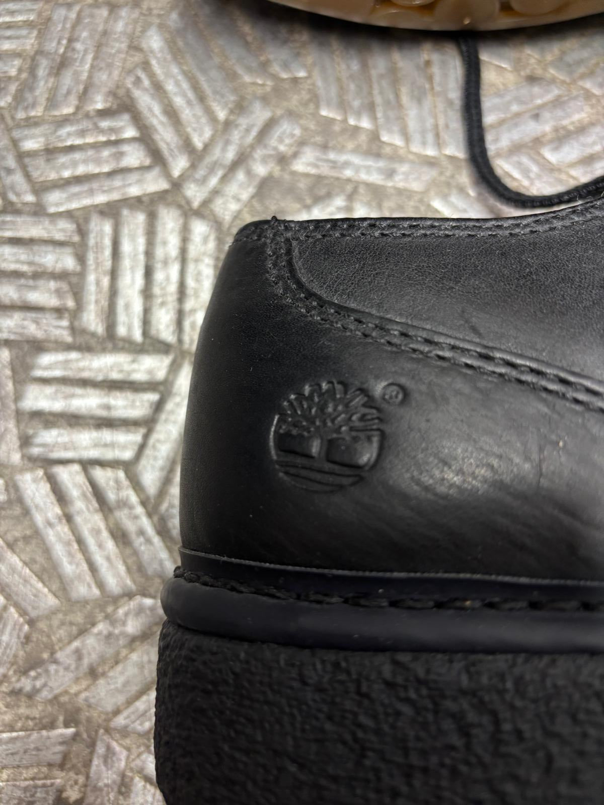 Timberland Black Leather Lace-Up Shoes Size 11 M Rubber Soles