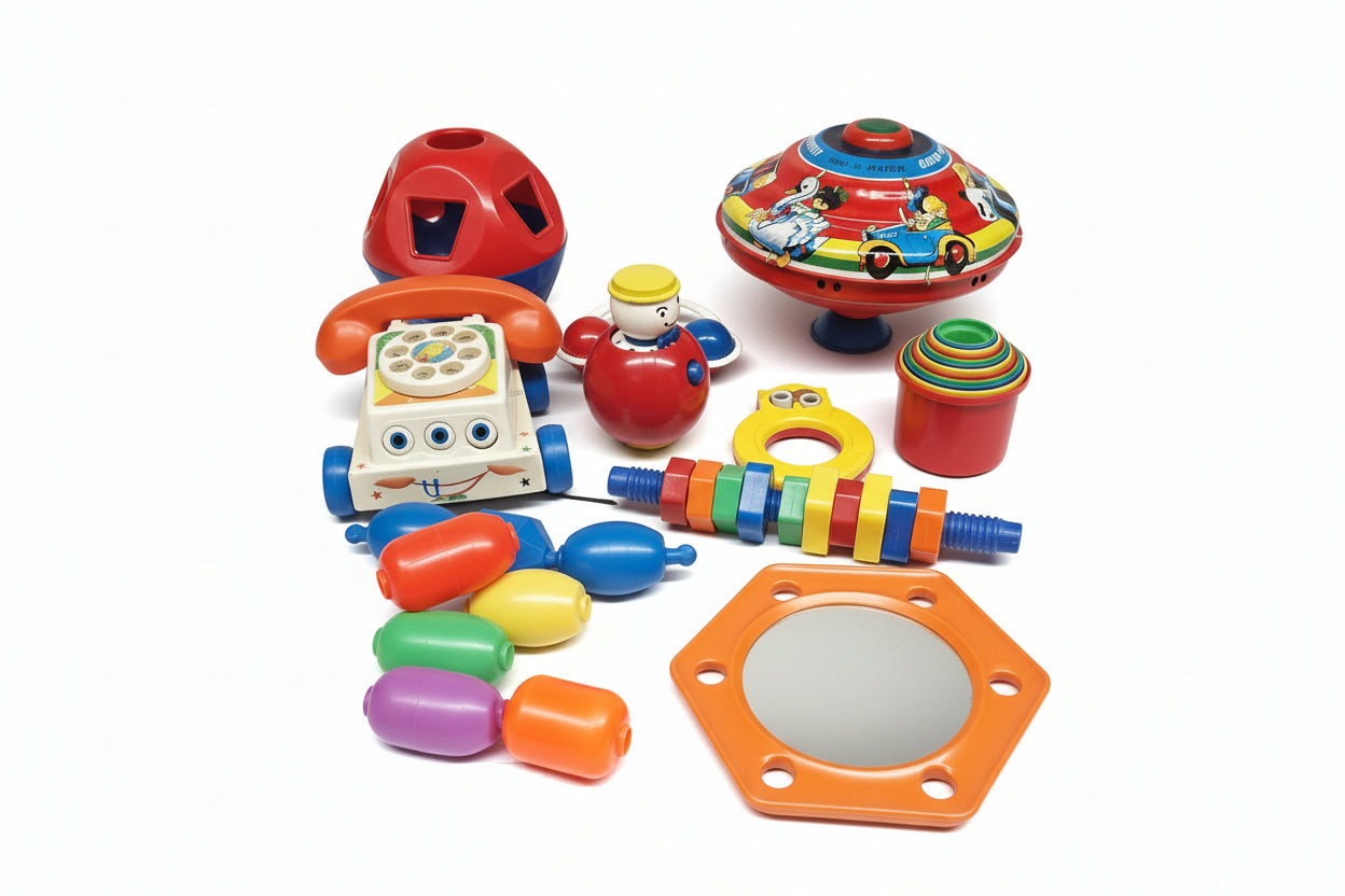 Vintage Toy Bundle Chad Valley Spinner 10 x Piece Job-Lot Set