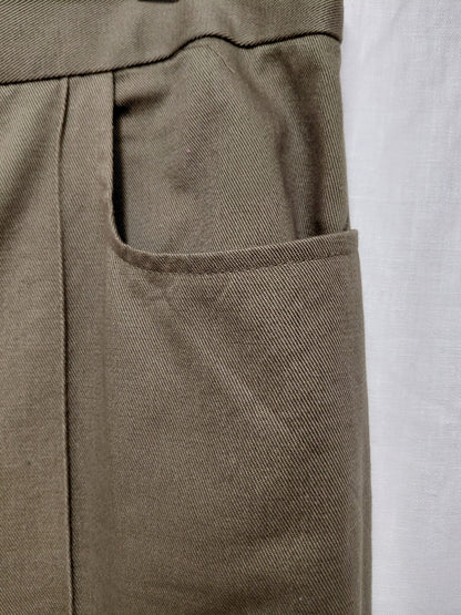 Jigsaw Khaki Green Smart Trousers UK 12 EU 40 100% Cotton