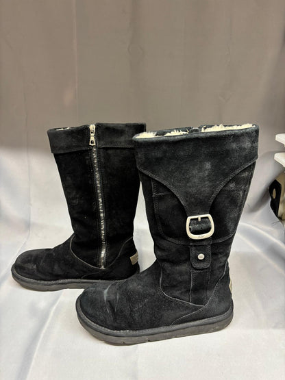 UGG Cargo III Black Suede Boots UK 7.5 EU 50 Mid-Calf - In Box