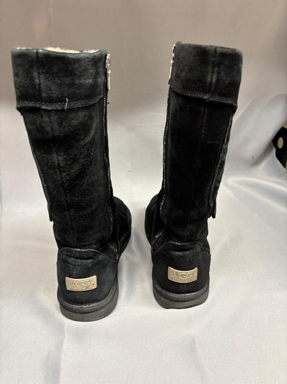 UGG Cargo III Black Suede Boots UK 7.5 EU 50 Mid-Calf - In Box