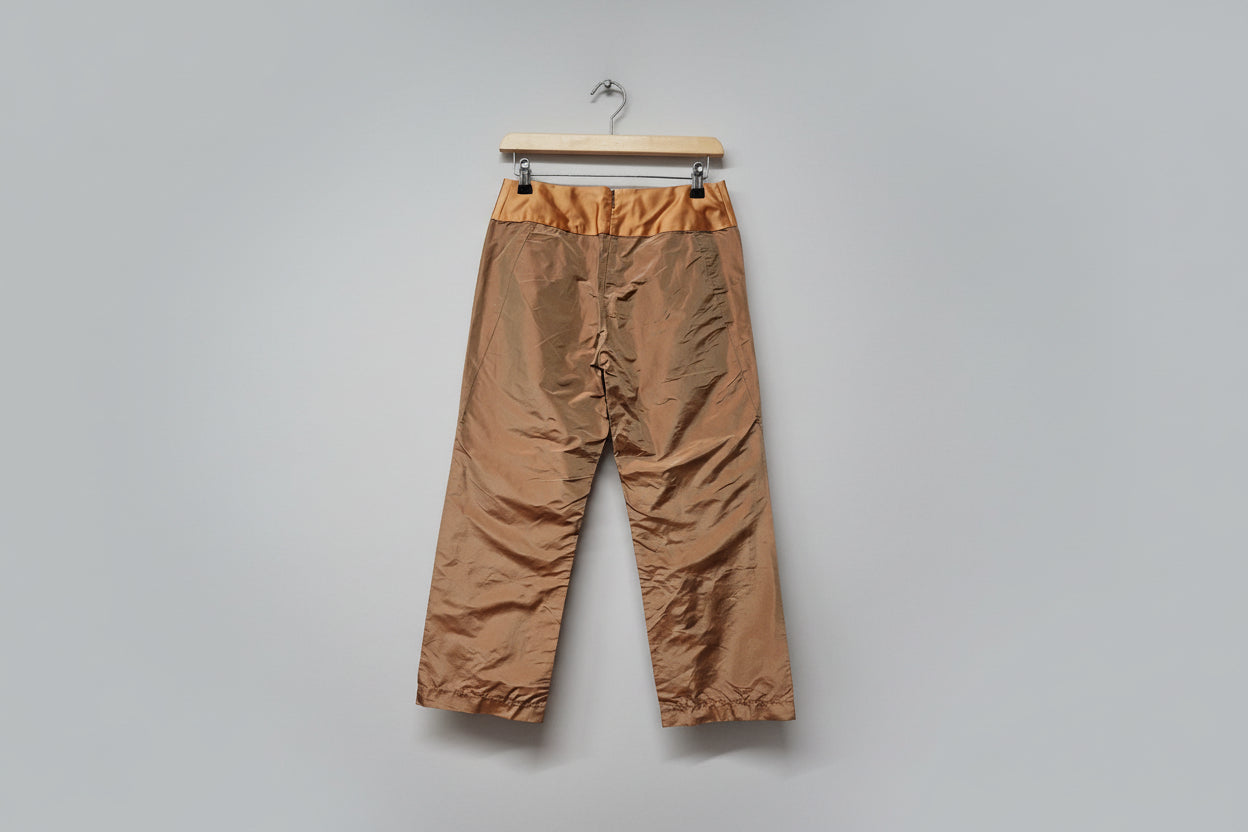 Versus Versace Orange Iridescent Silk Trousers UK 8 EU 36 Vintage Cropped